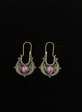 Sage Vintage古着Pink Zircon Earrings复古耳饰耳环