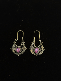 Zircon Earrings复古耳饰耳环 Vintage古着Pink Sage