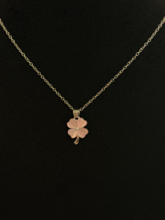 Sage Lucky Clover Dew四叶草幸运项链古著配饰 Vintage古着
