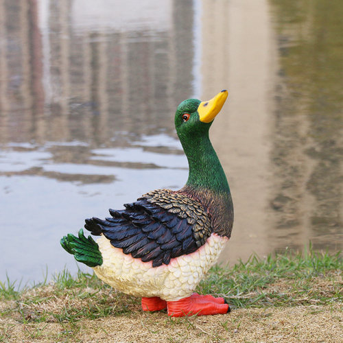 站立鸭子池塘树脂造景布置摆件