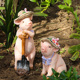 饰摆件户外花园庭院创意设计卡通可爱模型礼品 仿真动物树脂小猪装