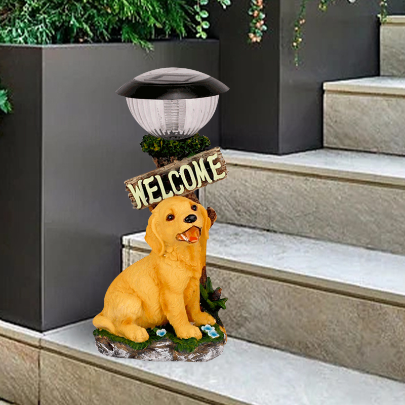 仿真动物小狗装饰灯阳台创意摆件