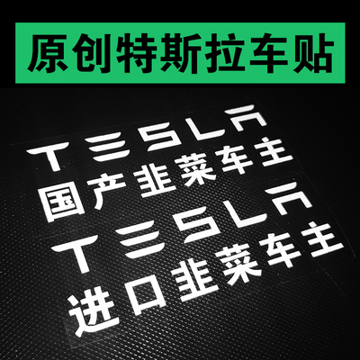 特斯拉车贴文字恶搞划痕遮挡进口