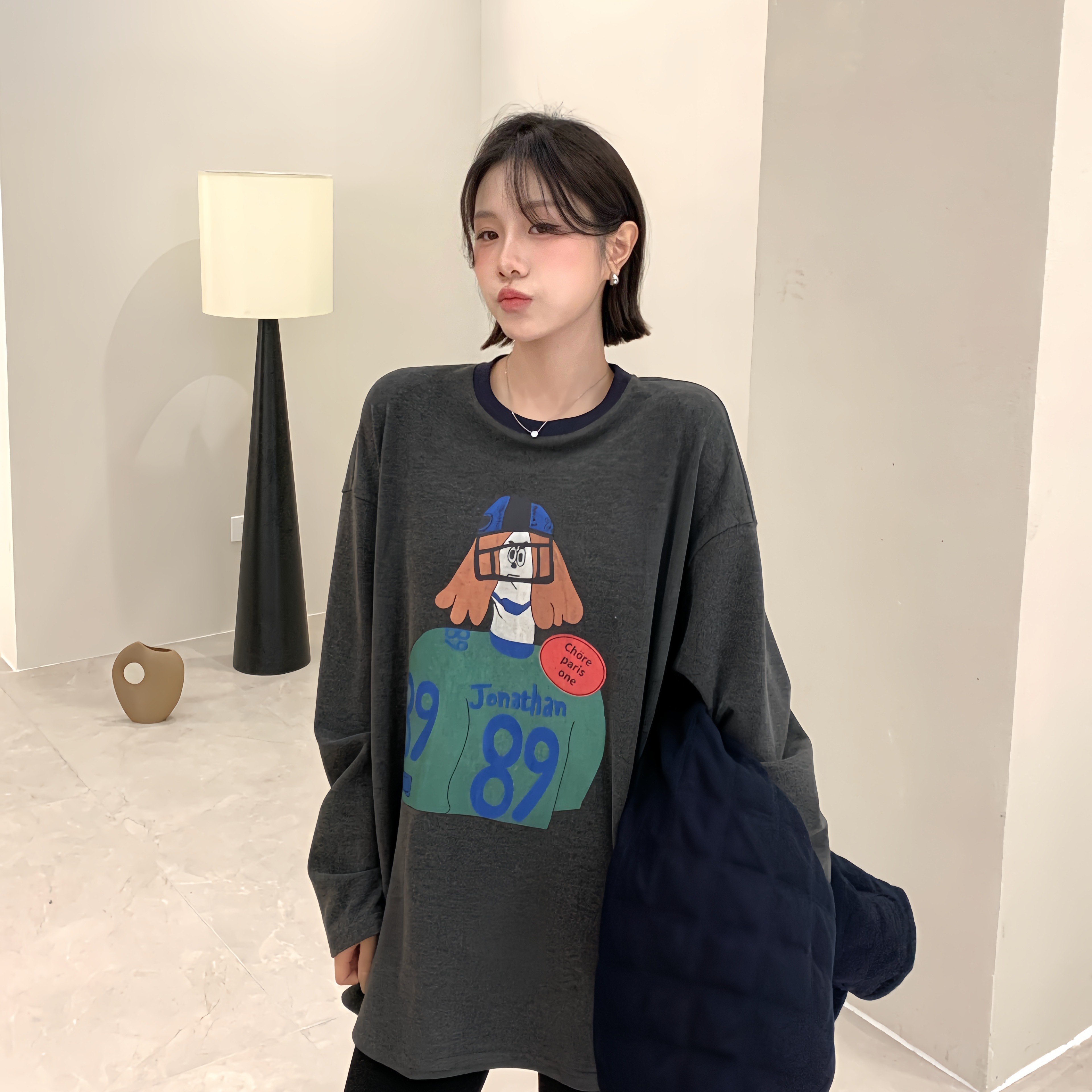 宽松大版亲肤百搭T恤女