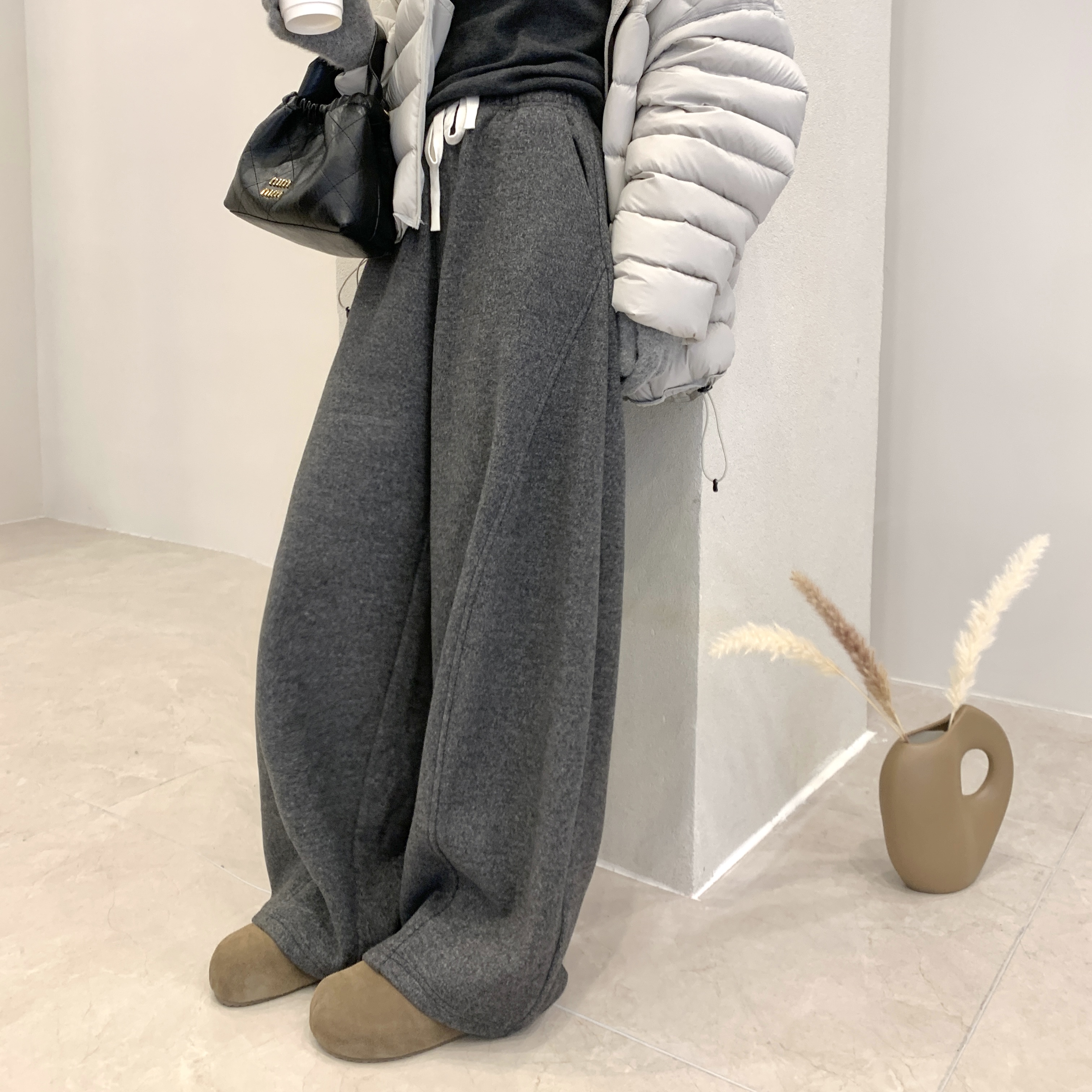 慵懒风版型好的卫裤阔腿裤