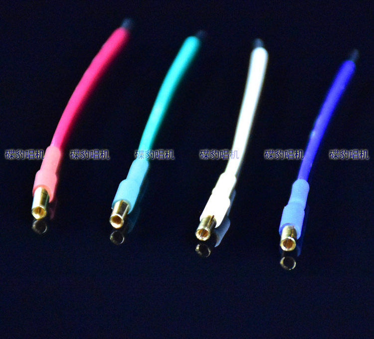 全新3套/盒, 单头24K镀金磷铜端子高级OFC无氧铜4色唱头线唱架线