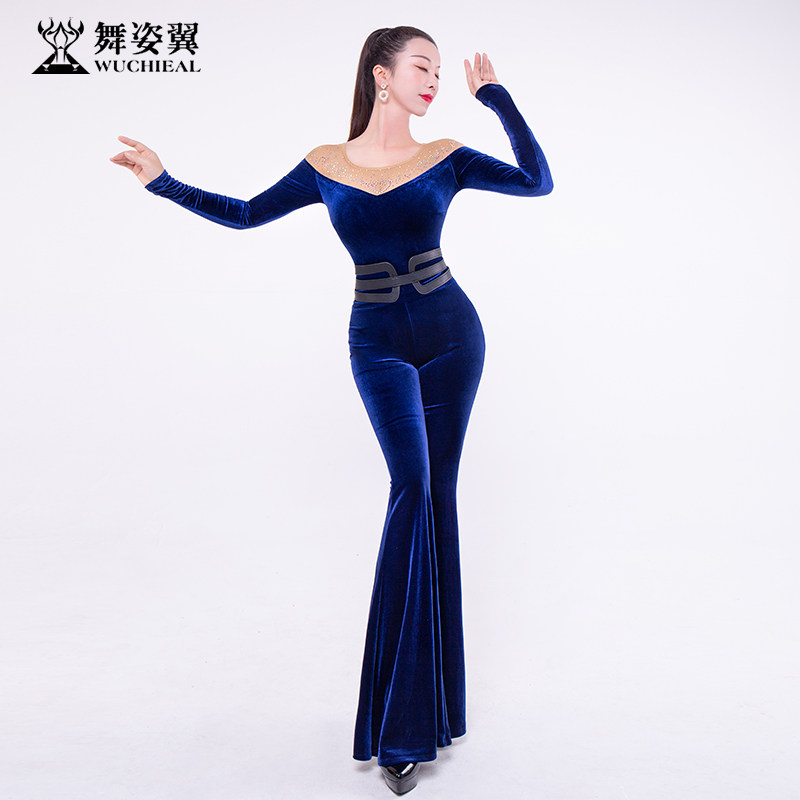 舞姿翼练功服2022春夏新款修身形体礼仪长袖现代舞蹈走秀套装