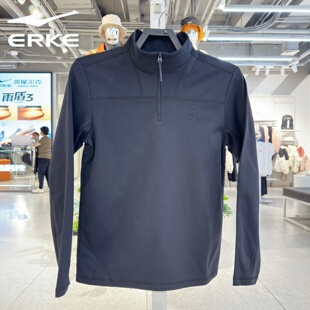 鸿星尔克男款 休闲通勤 运动T恤卫衣加绒保暖拉链11225401143时尚