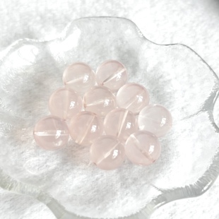 天然莫桑比克冰橘粉晶12-14mm单珠散珠DIY手工项链手链串珠配件