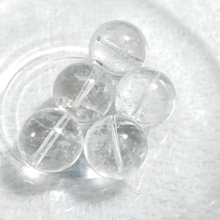 禧芙蓉XFORO白水晶白啊赛10mm-18mm圆珠单珠手工串珠配件