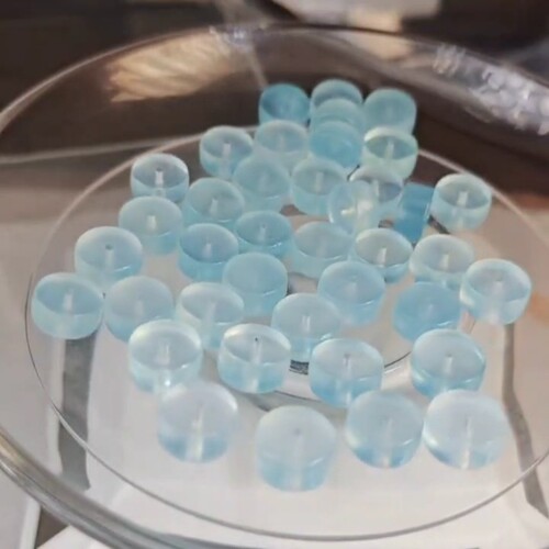 禧芙蓉XFORO冰透冰川蓝圣蓝海蓝宝切片扁珠隔片手工DIY串珠配件