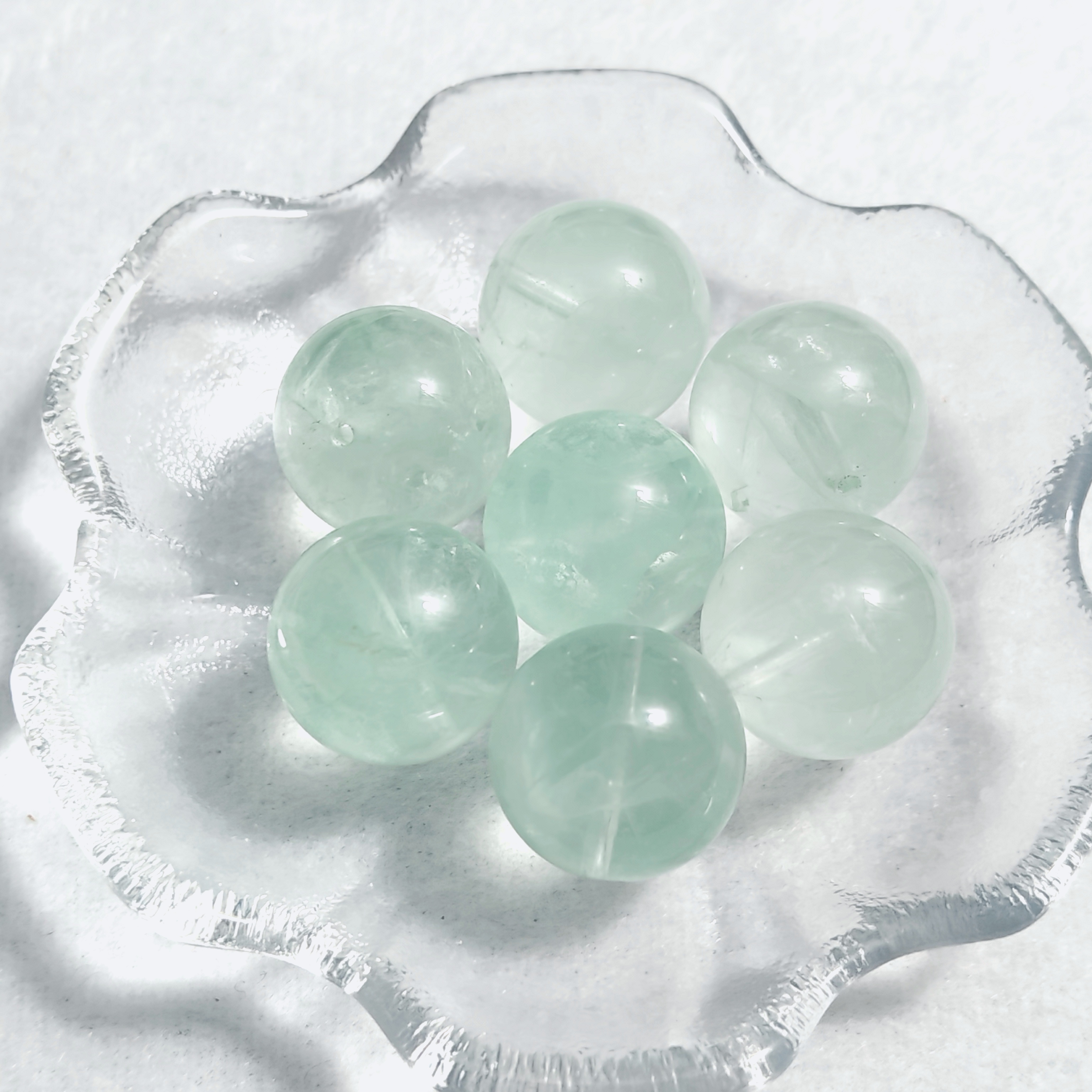 天然薄荷曼波绿萤石19mm-20mm圆珠单珠散珠手工DIY手链项链配件