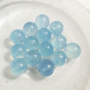 天然冰透圣玛利亚海蓝宝13mm单珠DIY散珠项链手链手工配件