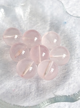 禧芙蓉XFORO粉水晶莫粉星光冰橘粉13mm-14mm 圆珠DIY手工单珠配件