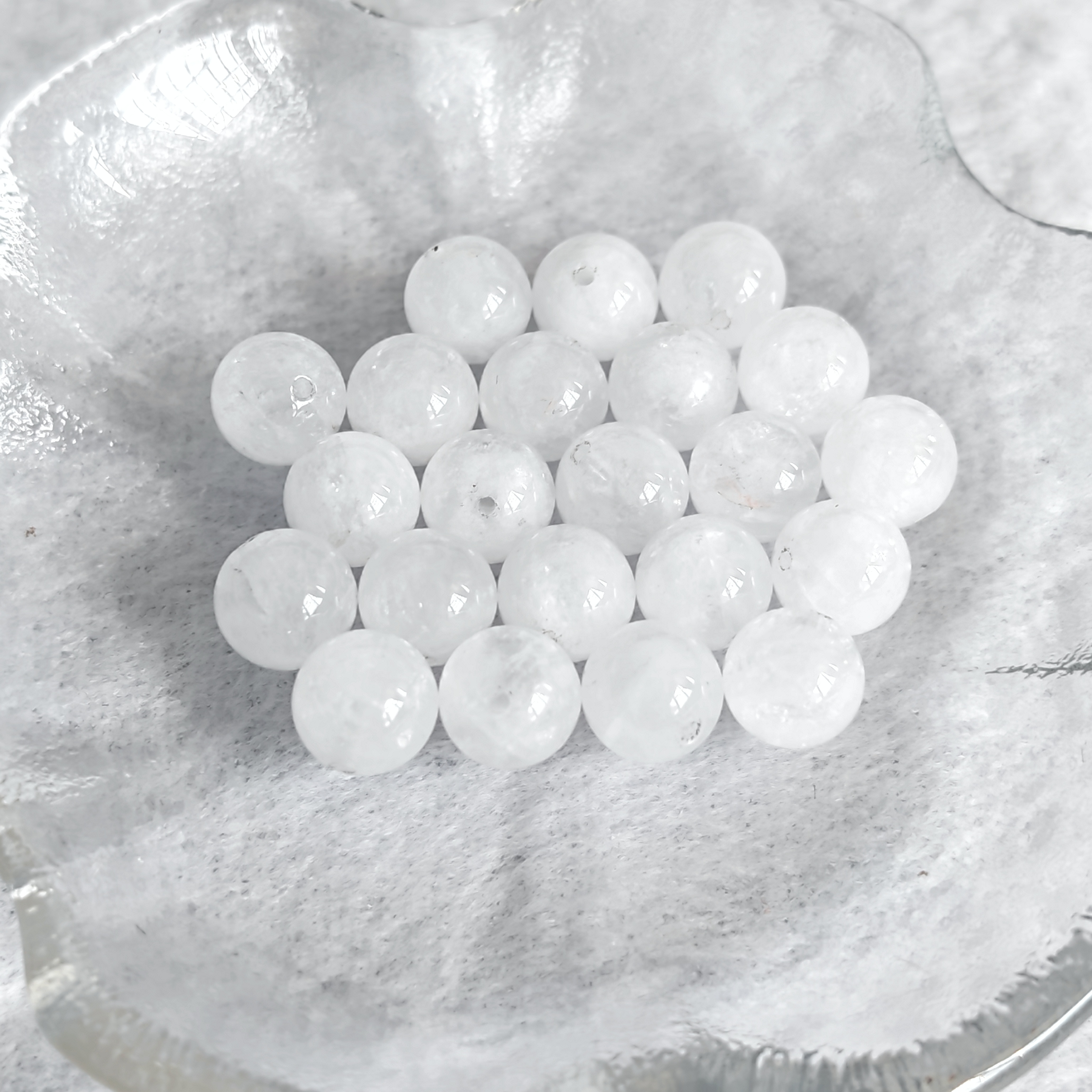 天然水晶阿赛斯特莱暴风雪白阿塞8.5mm单珠散珠配件