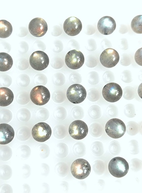 天然灯泡灰月光8mm圆珠手链散珠配件单珠