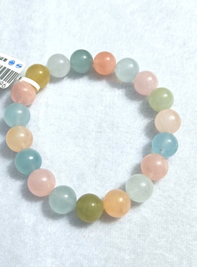 天然马卡龙糖果摩根石10.5mm圆珠手链