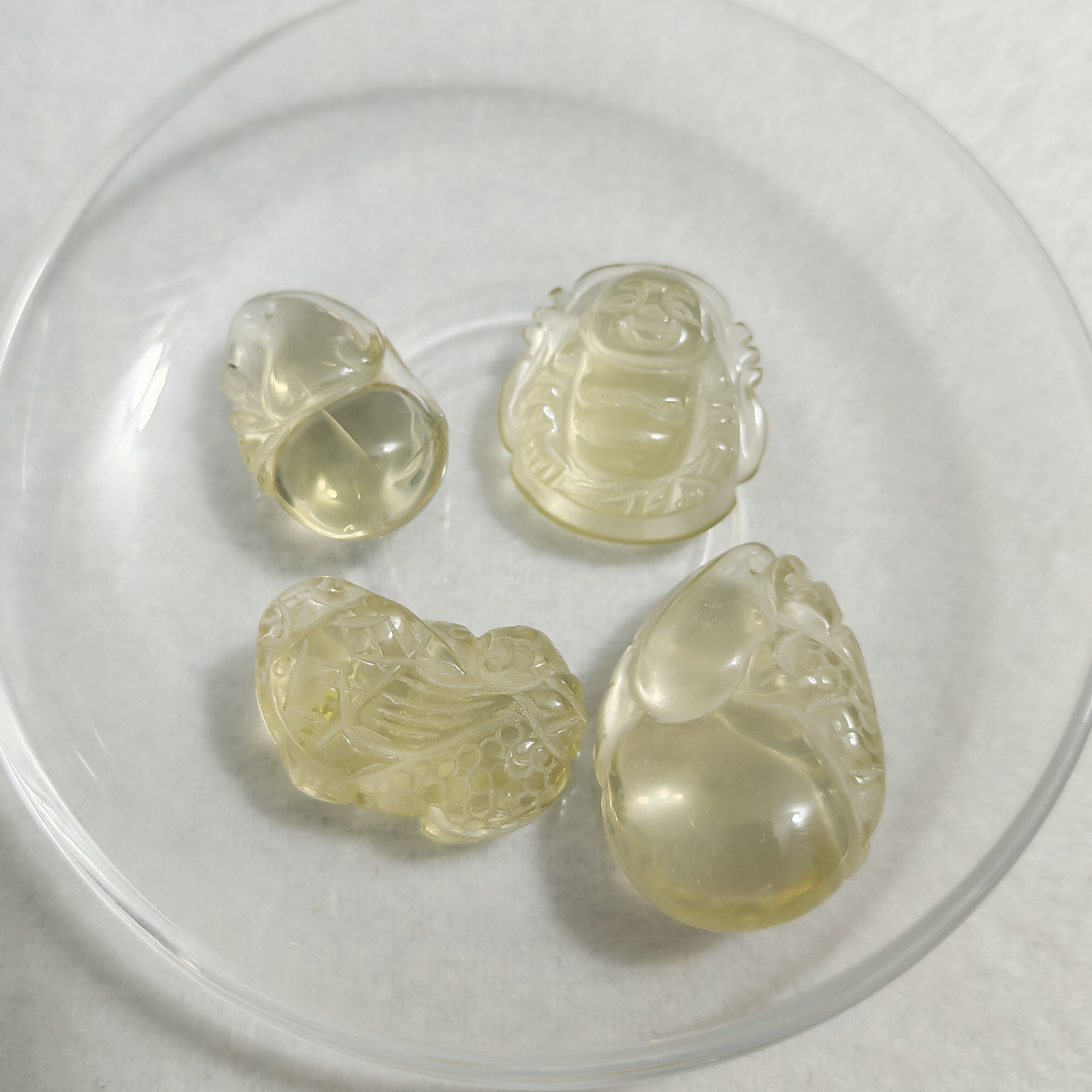 禧芙蓉XFORO柠檬黄水晶手工雕刻弥勒佛葫芦项链吊坠