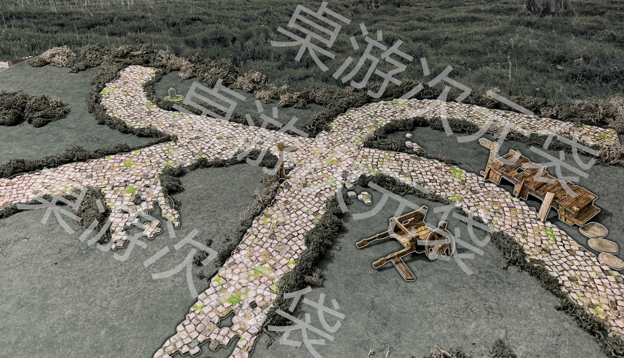 桌游配件 模块地形 battle systems  roads & rivers 跑团战棋