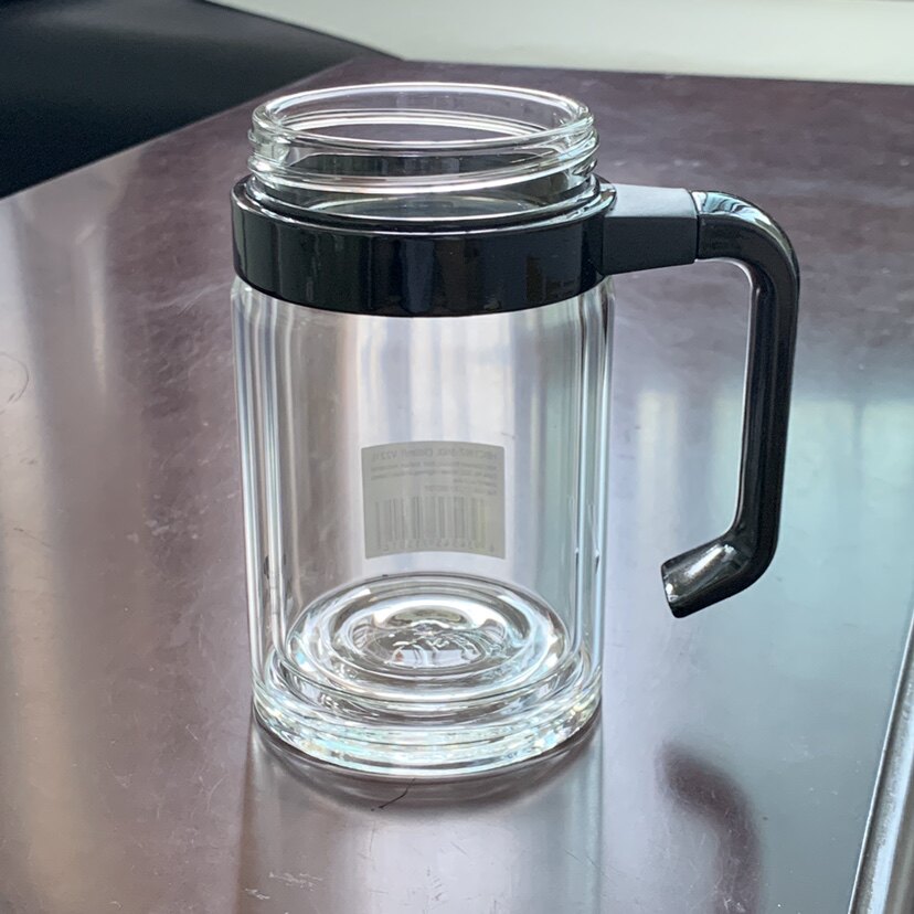 万象玻璃杯配件 原装玻璃杯体 带手柄办公杯配件杯身带把手