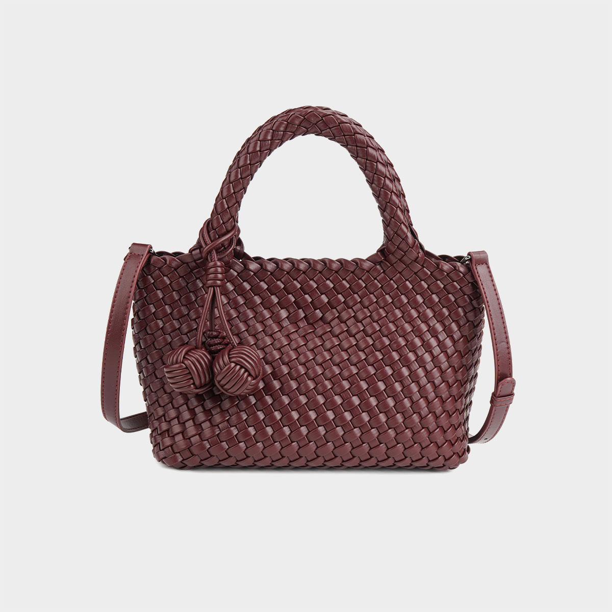 香港真皮女包2025新款手工编织包