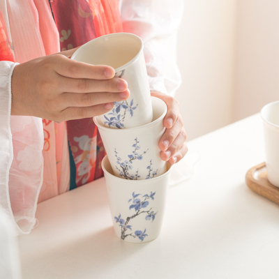 中国风陶瓷茶杯套装6只办公家用