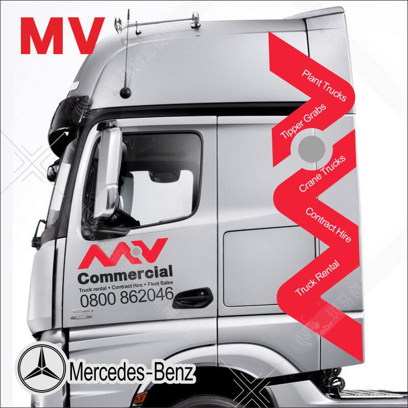 田宫模型1/14车贴 模型车贴改装奔驰Actros 1851 56335DIY贴纸