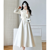 改良旗袍套装 2025秋装 新款 裙收腰显瘦两件套气质小香风吊带连衣裙