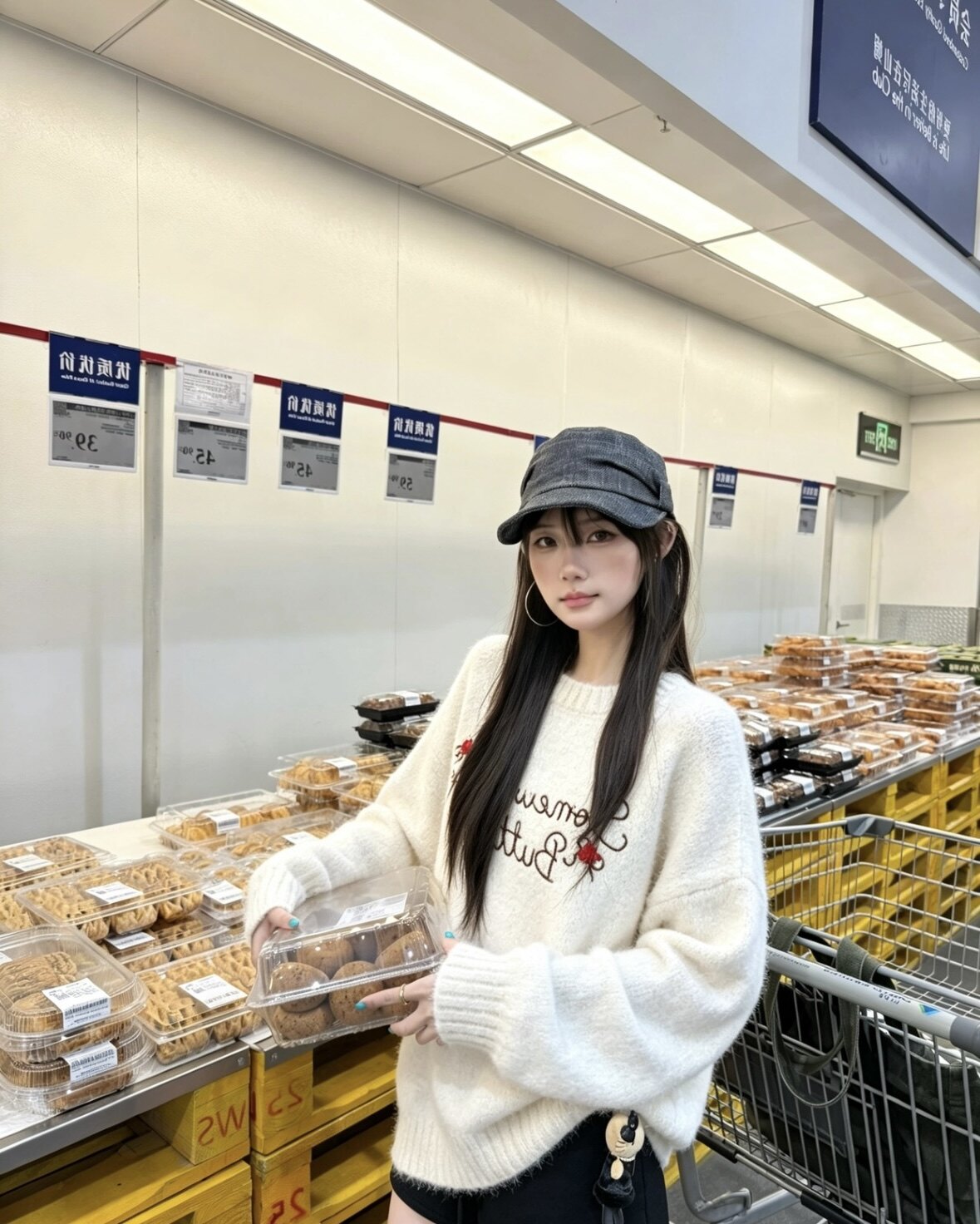 设计感字母刺绣圆领套头毛衣女秋冬新款宽松减龄羊毛针织衫上衣厚