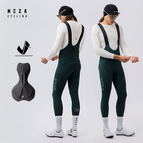 NEZA「罴.熔霭」男款抓绒保暖背带骑行裤冬季公路自行车