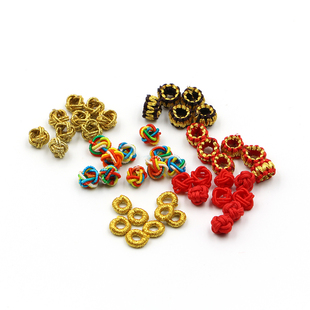 金银线圈菠萝扣璎珞结配件隔片DIY手链手工编织平结桃花结扣子