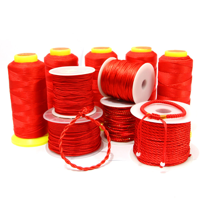 RED ROPE CHINESE KNOT WIRE ROPE BRACELET NECKLACE RING NATAL YEAR TRANSFER RED ROPE JADE WIRE STRANDS BEADED WIRE ROPE