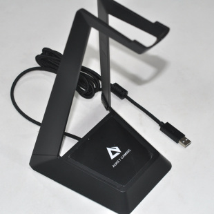 Aukey出美亚头戴式耳机支架 游戏耳麦展示架带RGB氛围灯USB HUB