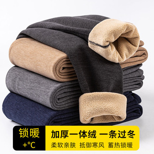 罗丽丝【驼绒巨厚】冬季男士保暖裤加绒加厚发热打底裤高腰防寒秋