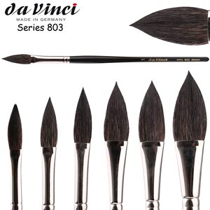 德国Da Vanci达芬奇803尖头猫舌画笔 艺术家榛形松鼠毛水彩笔画笔