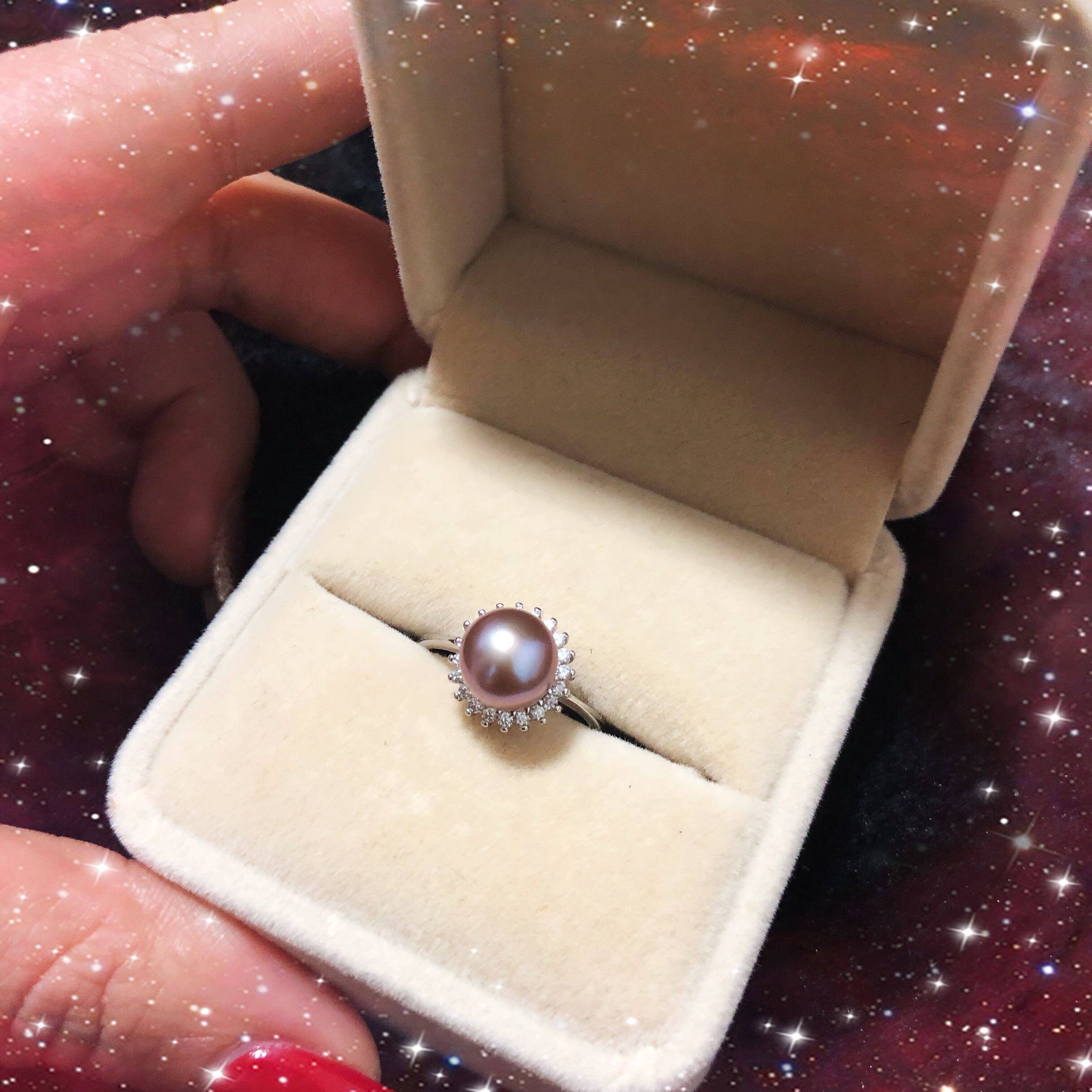 Host custom payment Sun flower Pearl Ring 925 Silver ring care violet Freshwater pearls Light flawlessin the Accessories/Fashion Jewelry, Ring/Ring  category - from Buy2taobao.com to provide professional Taobao agent buy service