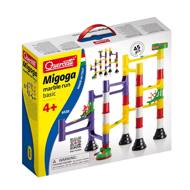 启迪Quercetti 初级超级立体管道迷宫组合 儿童滚珠轨道拼装玩具