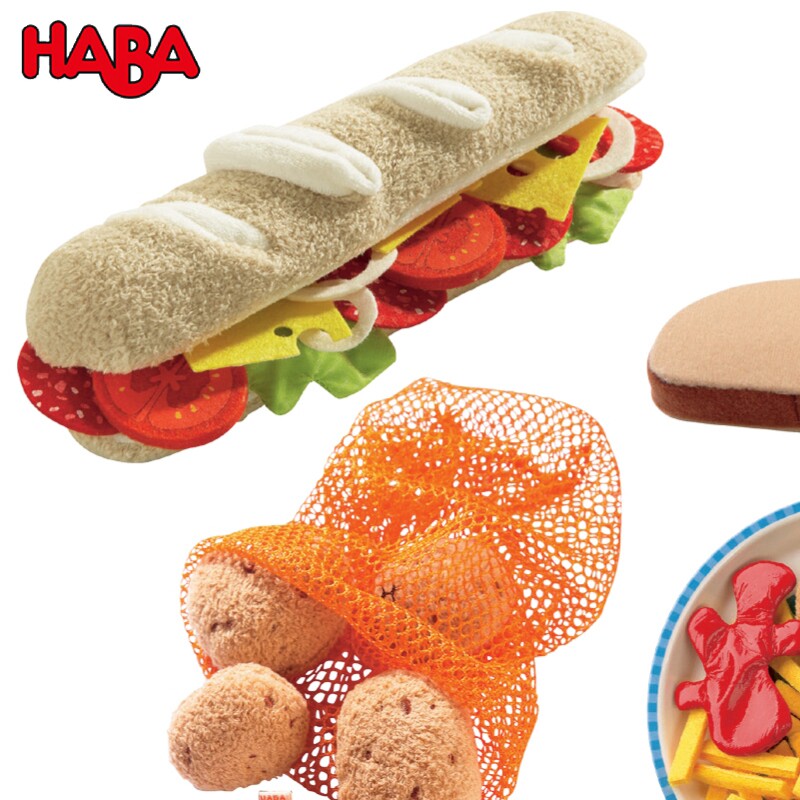 HABA 布艺食物套装配对游戏精细动作训练 角色表演道具过家家玩具