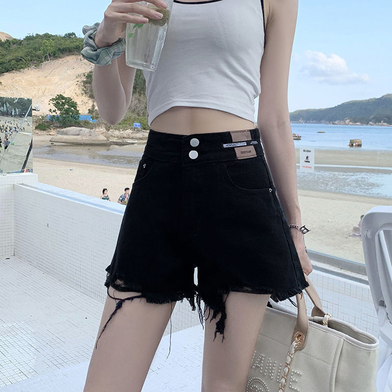 8198牛仔短裤女夏季2022年新款宽松阔腿高腰显瘦辣妹超短热裤