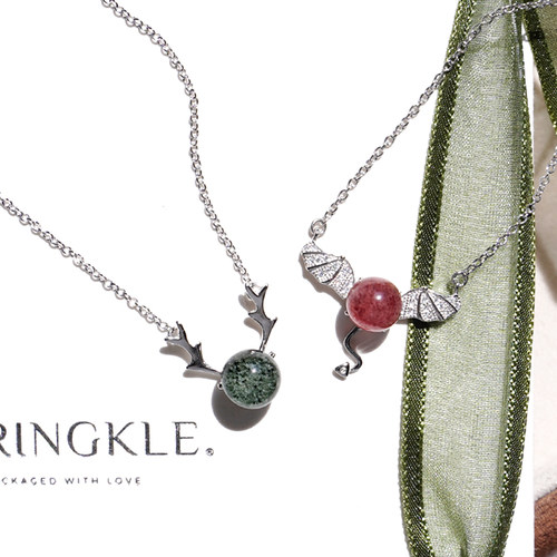 吊坠【一鹿有你】绿幽灵纯银项链