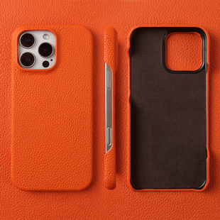 荔枝纹真皮适用于苹果17Promax手机壳Air新款16Pro保护套15轻奢高级感小众14Plus奢华皮质13外壳防摔12牛皮套