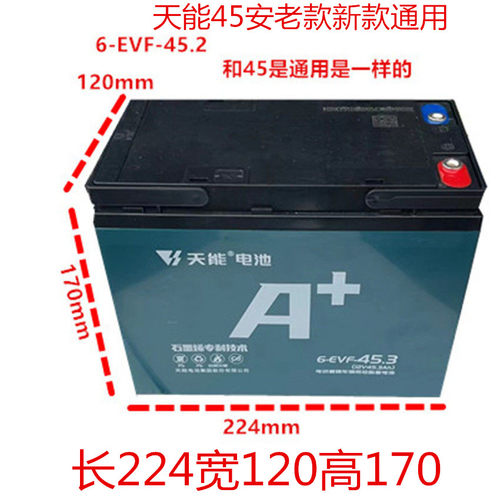天能单一个12V12AH铅酸电瓶6-EVF 45/6-DZF-20蓄电池照明音响轮椅