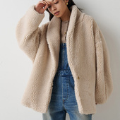 开襟摁扣 Whim 外套 宽松和风款 轻盈蓬松暖 Gazette 聚酯毛混