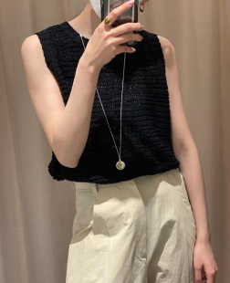 人造丝混纺 棉 镂空清凉 无袖 马夹 PLAGE引入 针织衫 NEPLA.和纸