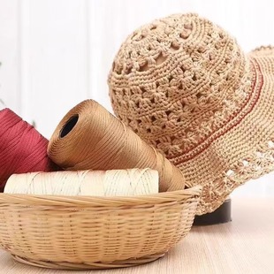 丝光棉麻冰丝线编带冰条线勾鞋钩帽子手编DIIY太阳帽毛线