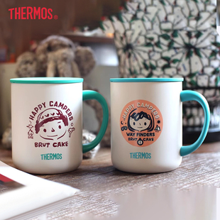 膳魔师马克杯陶瓷内胆保温水杯办公室桌面把手杯不锈钢咖啡杯TCDG