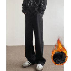 冬季新款ins美式加绒加厚休闲裤男生潮流宽松直筒长裤子 KZ88 P52，男装卫衣，电商B203-1