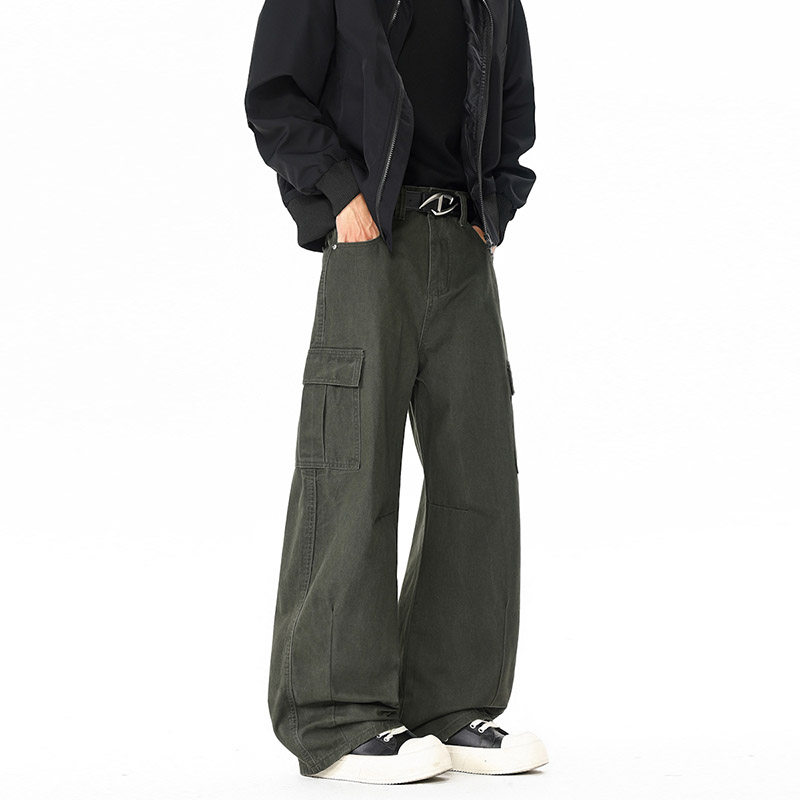 春季新款美式高街多口袋工装裤男潮流宽松直筒休闲长裤128HP58，男装工装外套，电商B203-1