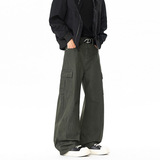 春季新款美式多口袋弯刀工装裤男潮流宽松直筒休闲长裤128HP58，男装工装外套，电商B203-1