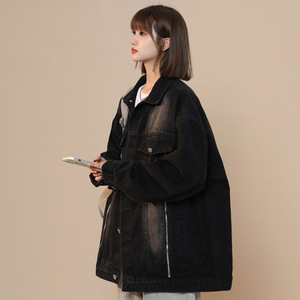 春秋季新款渐变牛仔双拉链设计夹克女外套潮流JK37P95